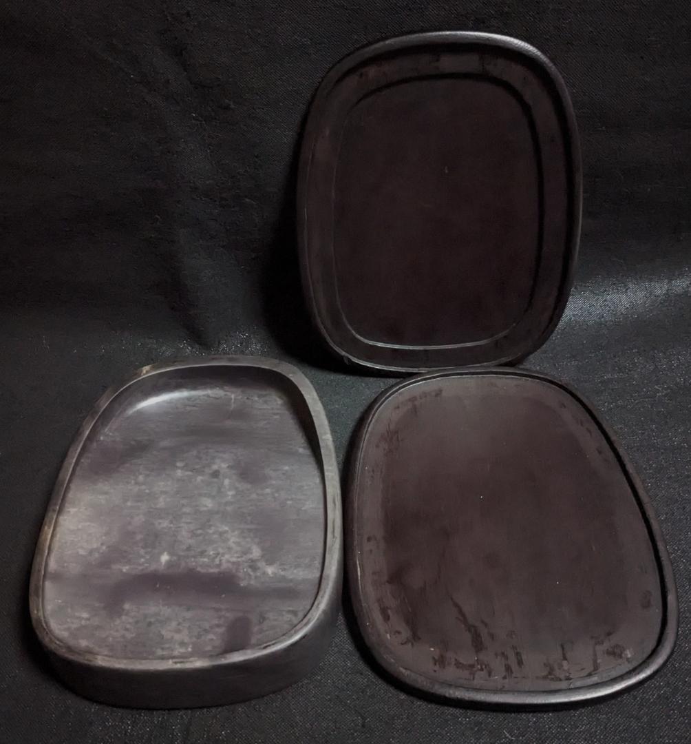 【端渓硯】◆蕉葉白・胭脂暈・雨滴青花・魚脳凍・金線の美石◆唐木天地蓋◆約十吋楕硯