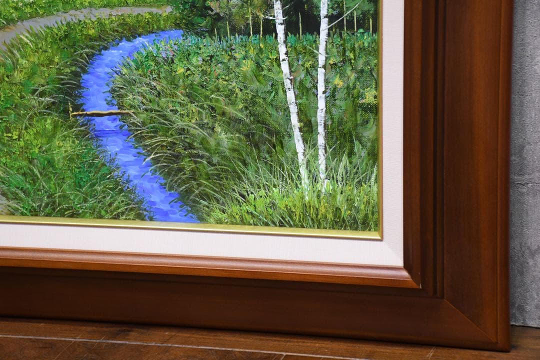 EHK88 真作保証 太田孝 信州風景 10号 油彩画 額装 肉筆 風景画