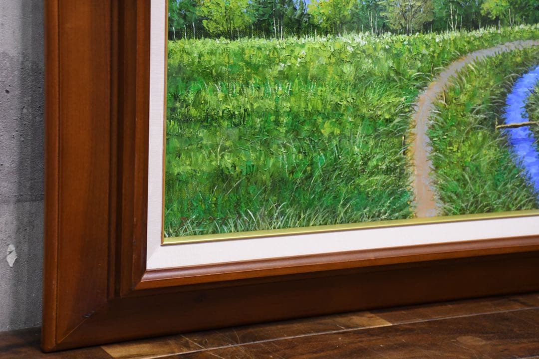 EHK88 真作保証 太田孝 信州風景 10号 油彩画 額装 肉筆 風景画
