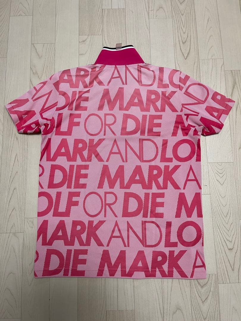 マークアンドロナ　ピンク ロゴプリント ポロシャツ　48サイズ