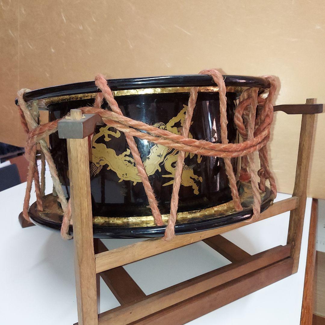 邦楽 / 締め太鼓 金蒔絵舞龍装飾 （スタンド付き）
