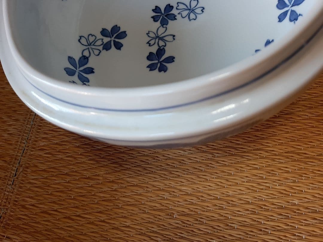 茶道具　染付　桜川　櫻川　水指　共箱　膳所焼　五角　水差　水入れ　岩崎新定