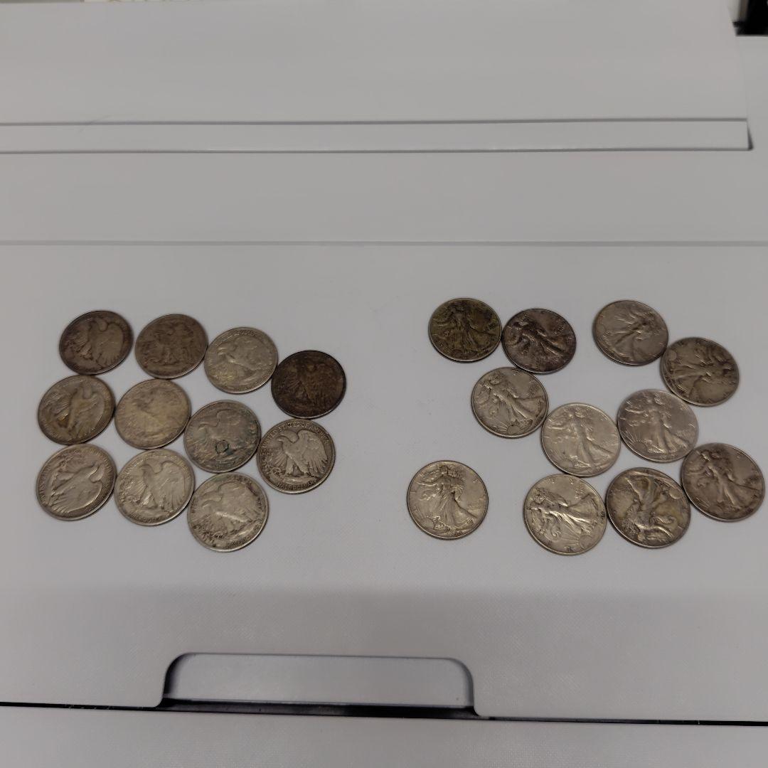 銀貨22枚セットリバティウォーキング ハーフダラー S刻印11枚&無刻印11枚