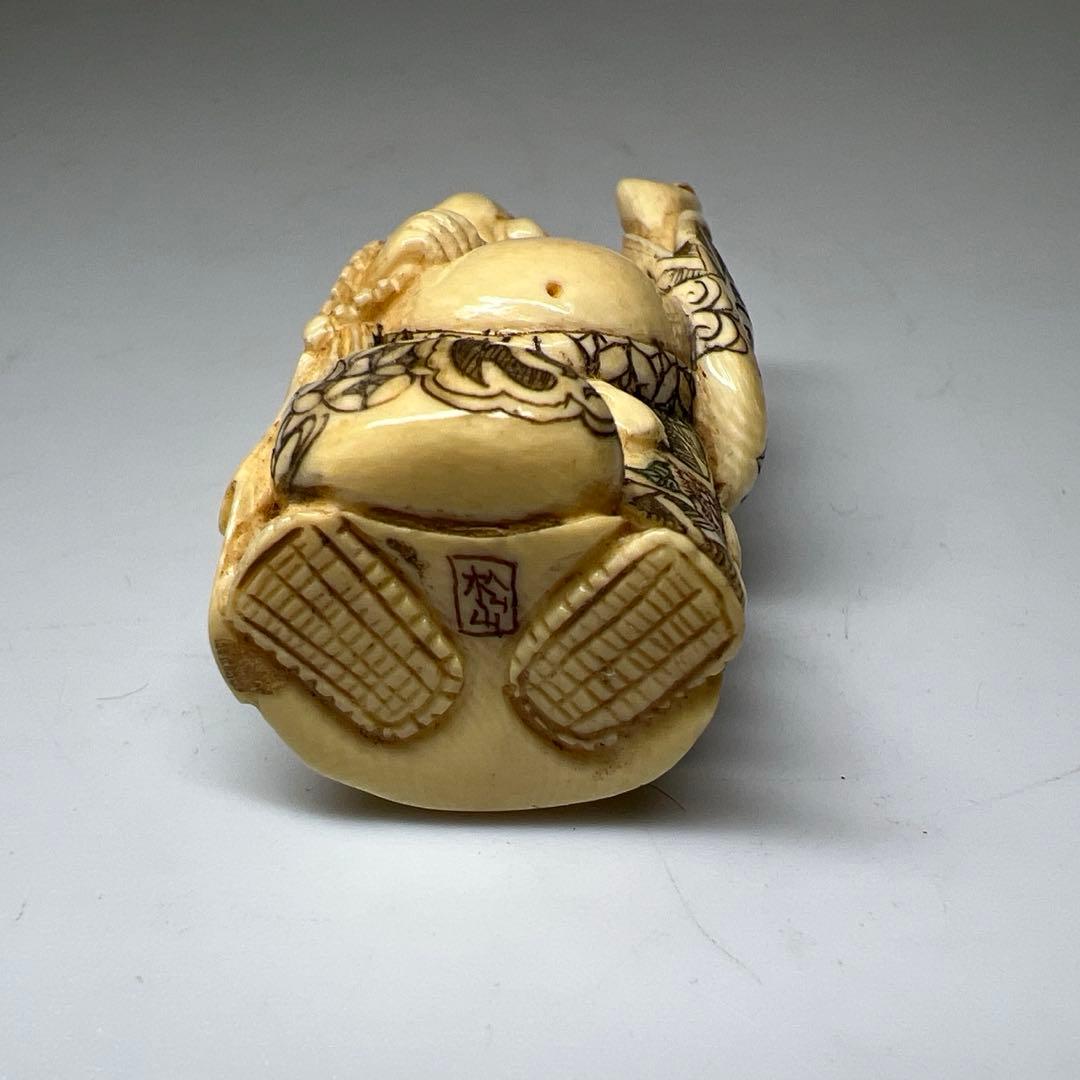 極上布袋根付　24g 東Y8-0206☆2F