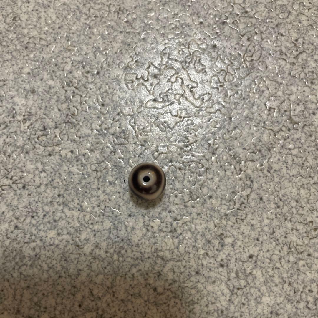 天珠チベット　古珠 中国 仏教　美術　骨董約10mm(黒G9)