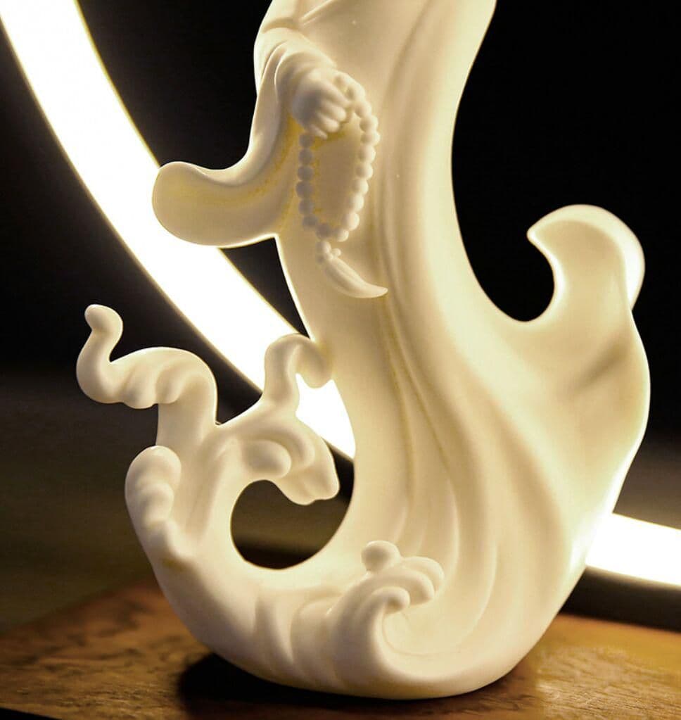 禅の意  加護を平安を保つ    陶磁器  仏手蓮の花香炉