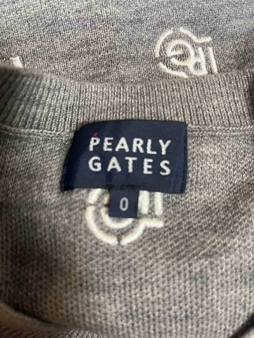 PEARLY GATES ロゴ入りセーター グレー　レディースサイズ0