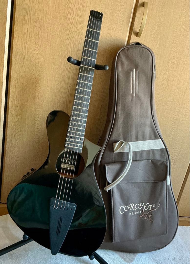CORONA アコースティックギター 黒 ギターケース付き