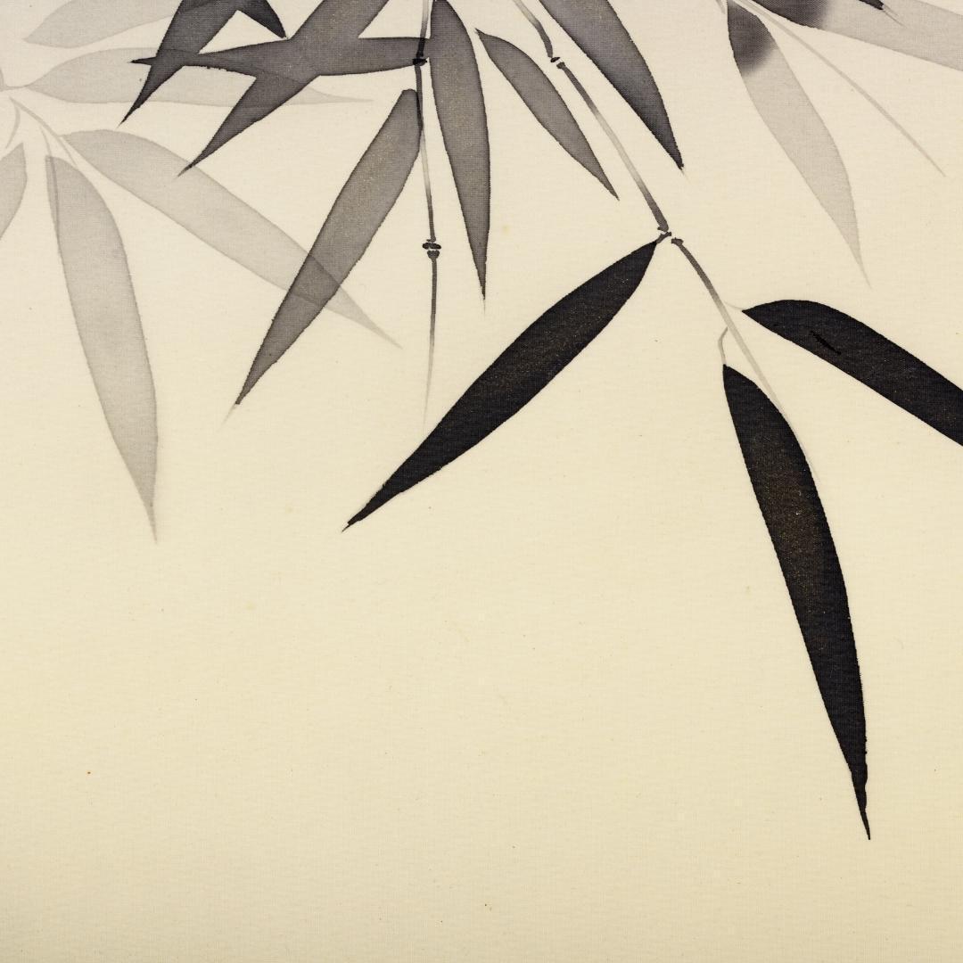 F10　肉筆水彩日本画　『雀』　高級木製額縁付属　外寸約713×638mm