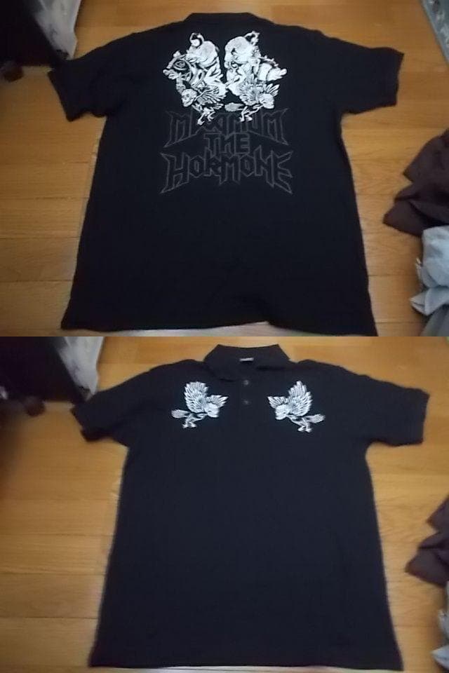 マキシマムザホルモン XXL ホルモン 未使用 ポロシャツ 豚 牛 ガイコツ