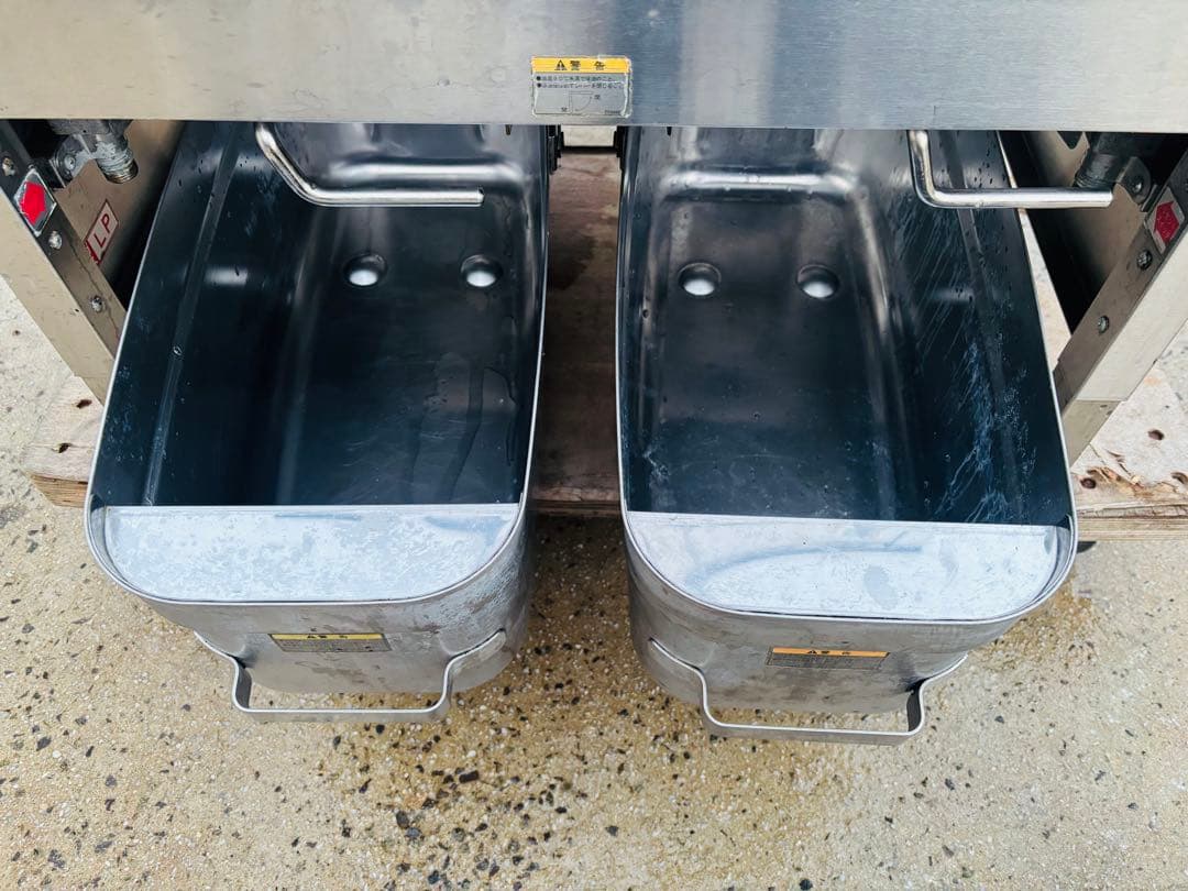 M3★タニコー★LPガス 2槽ガスフライヤー 油15L×2連 業務用 厨房 店舗