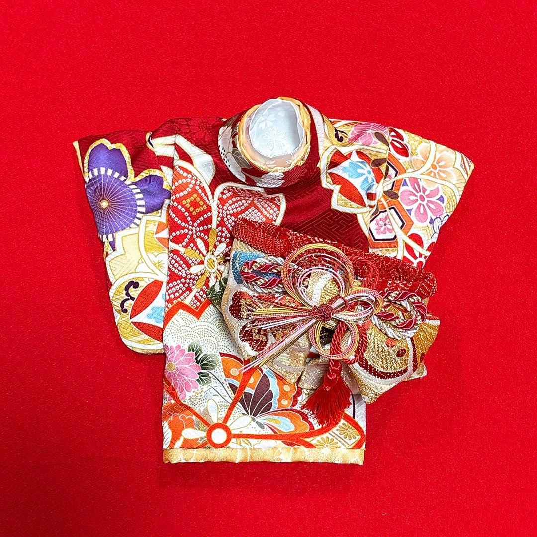 即納✨犬の着物✨犬用本格振袖着物 XS 赤 正絹 一点物 犬服
