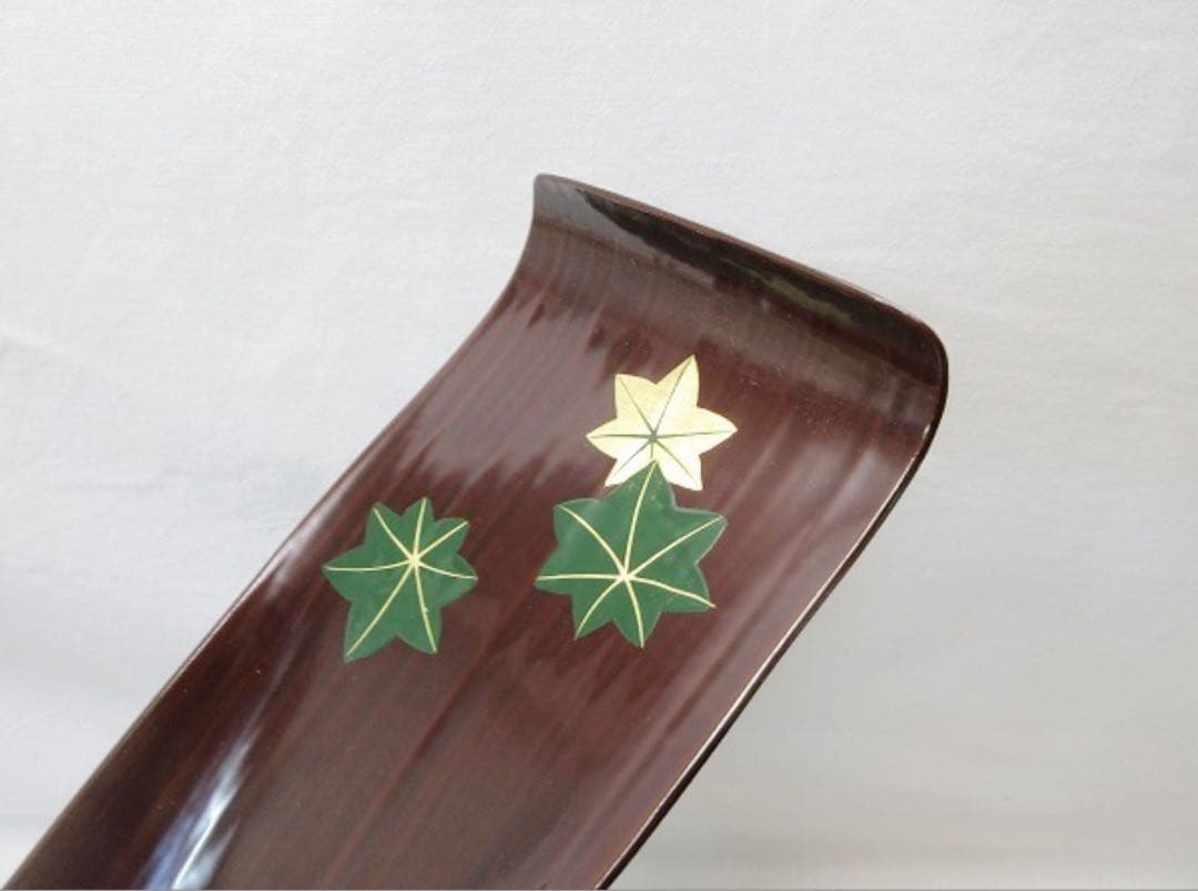 ほぼ未使用 茶道具 福竹 溜塗 金彩蒔絵 銘々皿 5客揃 竹製 干菓子盆 共箱