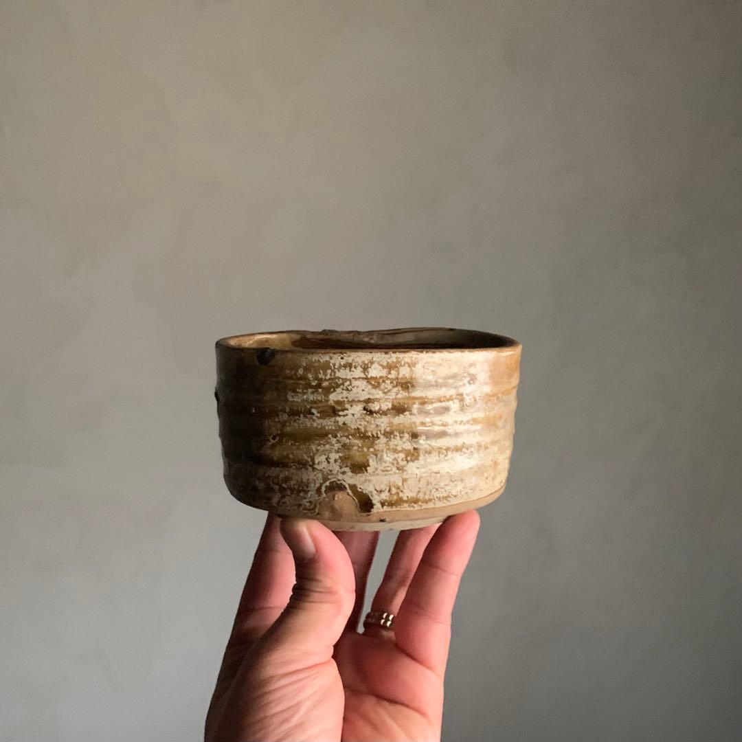 美濃 飴釉 半筒 茶碗 野香炉 江戸初〜前期 古美術 古道具 アンティーク