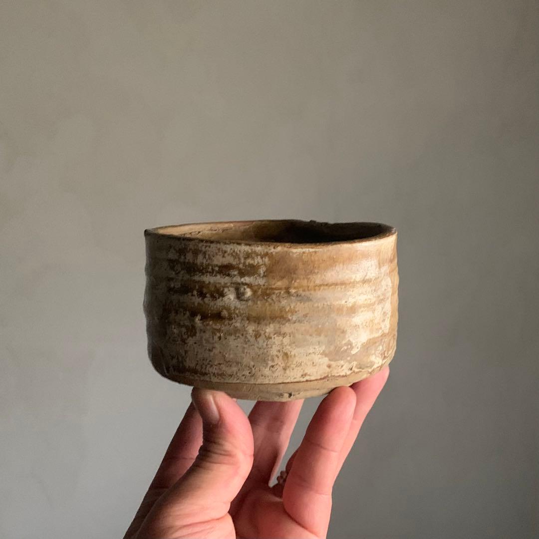 美濃 飴釉 半筒 茶碗 野香炉 江戸初〜前期 古美術 古道具 アンティーク
