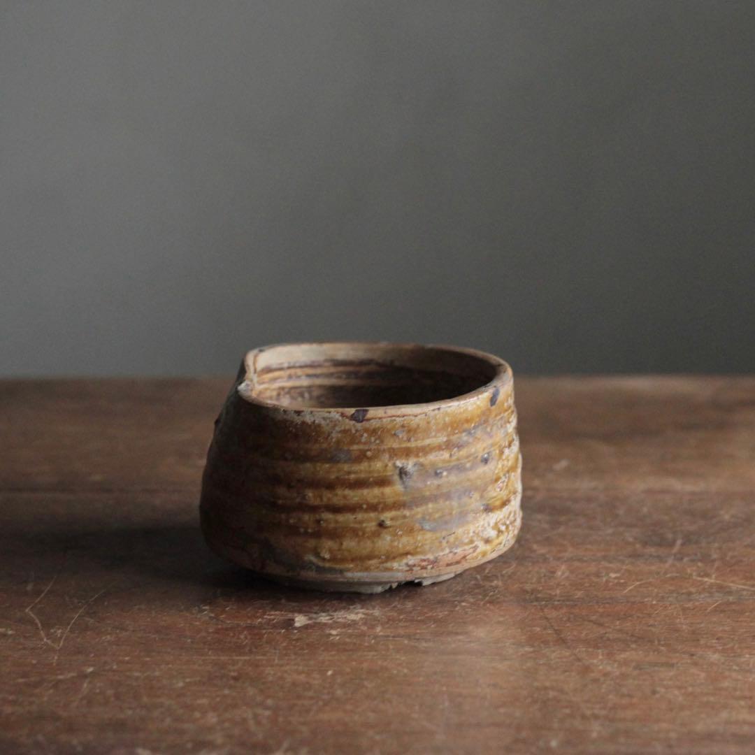 美濃 飴釉 半筒 茶碗 野香炉 江戸初〜前期 古美術 古道具 アンティーク