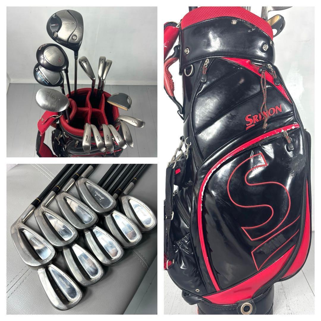 本格派 メンズゴルフクラブ 14本 フルセット スリクソン　キャディバッグ