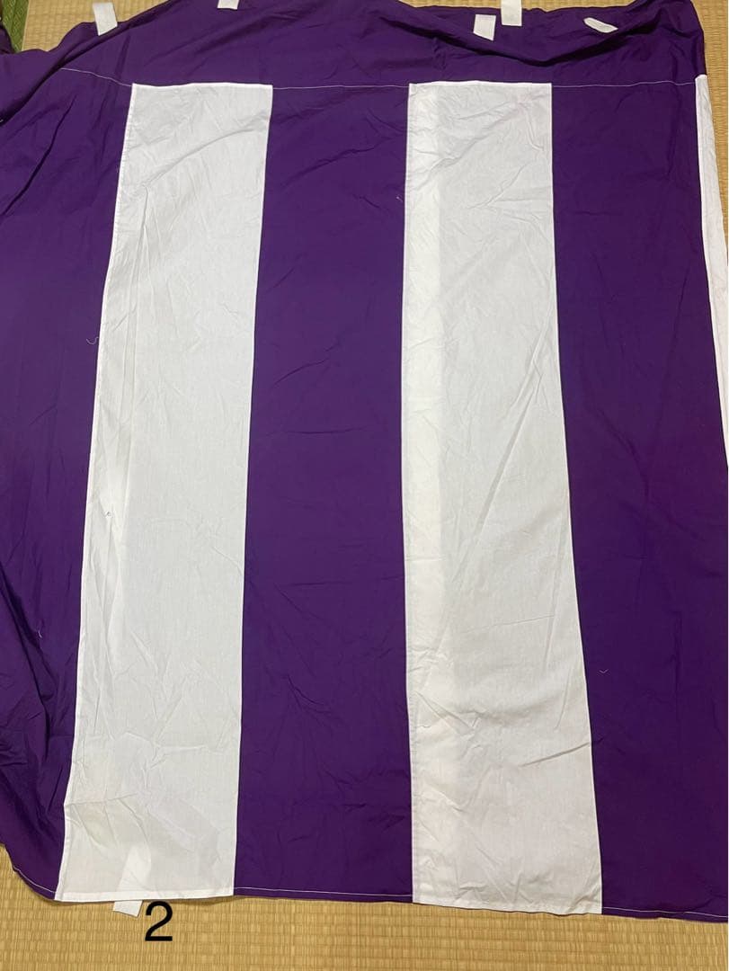 紫白幕 1間×5間(縦 約1.8m 幅 約9m) 綿100% 使用品 シミ有り