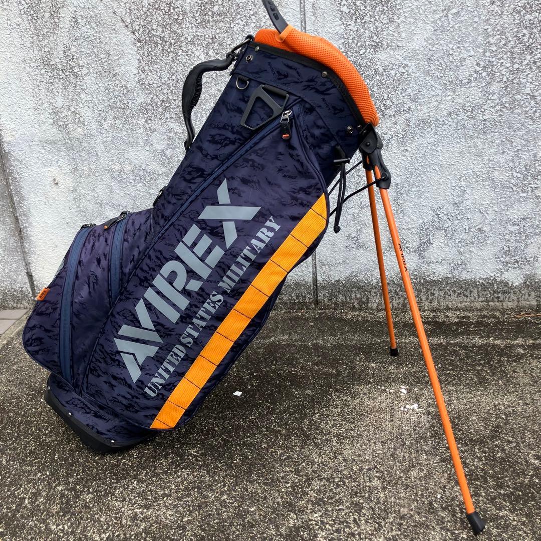 AVIREX ゴルフバッグ キャディバッグ　スタンド式　ネイビー