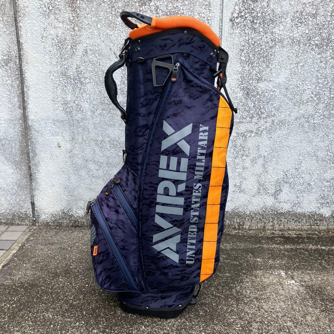 AVIREX ゴルフバッグ キャディバッグ　スタンド式　ネイビー