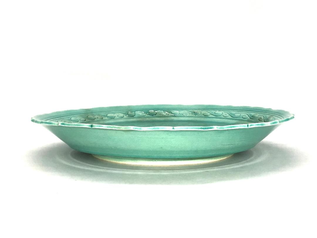 【 粟生屋東洸 作　定窯輪花縁皿 】　中村東洸　加陽庵