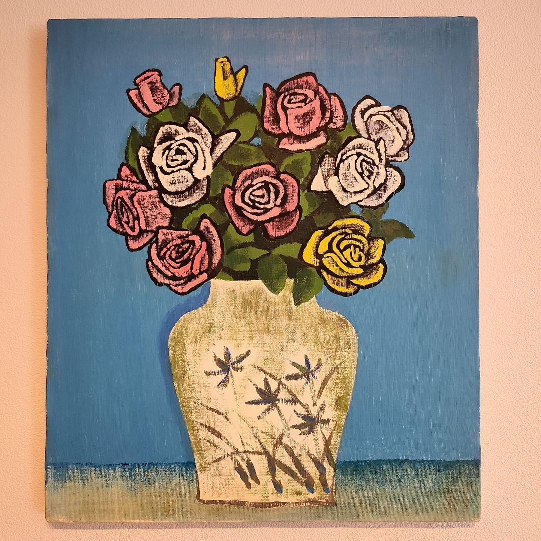 田渕眞兒　油絵　油彩　薔薇シリーズ　花　No.26