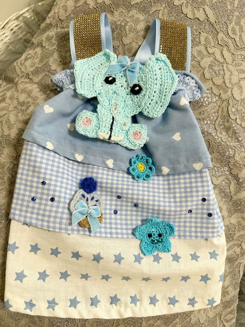 イタリアブランド　IT_Dogs ゾウさんアップリケワンピ