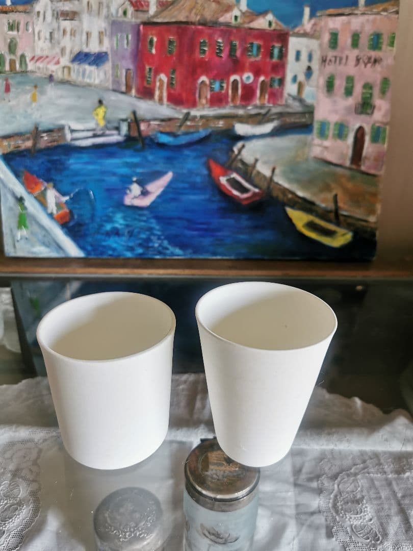 黒田泰蔵？ 白磁 端正な酒器 カップ オブジェ WASASABI購入 ２客セット