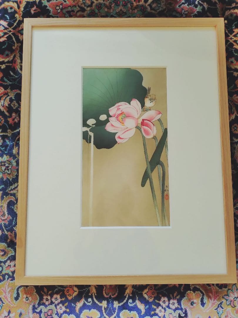 小原古邨木版画復刻版 木製フレーム 画集二冊付き