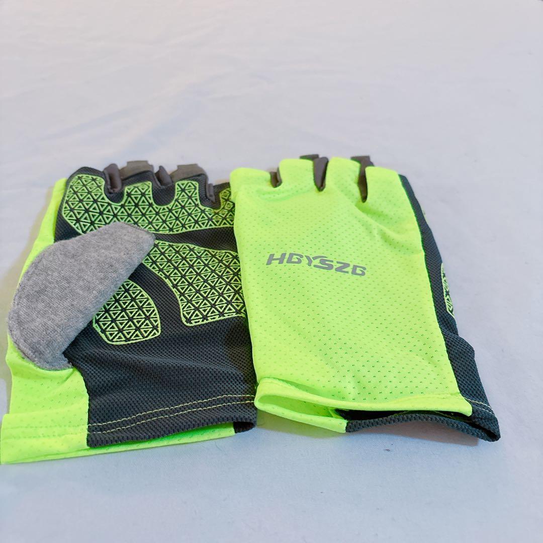 ☆XLサイズ 夏用 アイスシルク ハーフフィンガー 薄型 通気性 速乾性