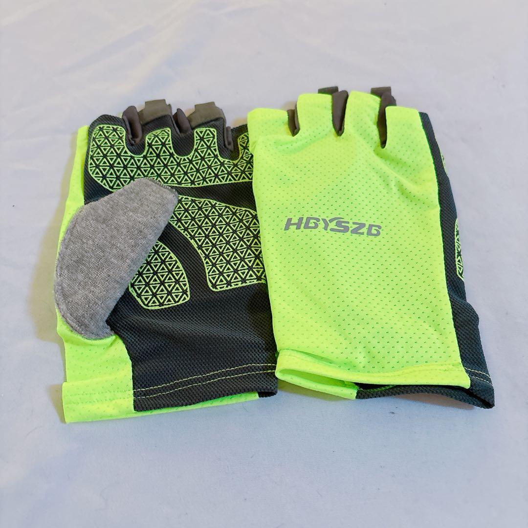 ☆XLサイズ 夏用 アイスシルク ハーフフィンガー 薄型 通気性 速乾性