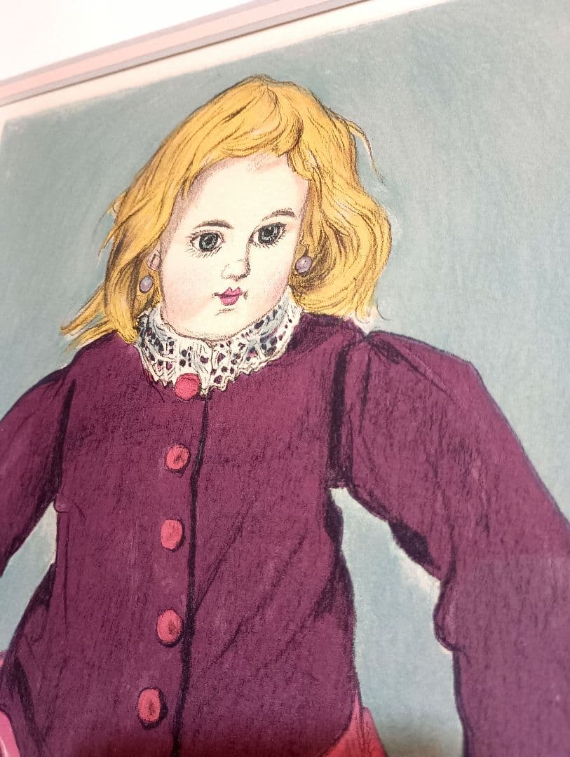 小松崎邦雄　リトグラフ　ドール　パール　ピンク　ミルキー　金髪　少女　直筆サイン