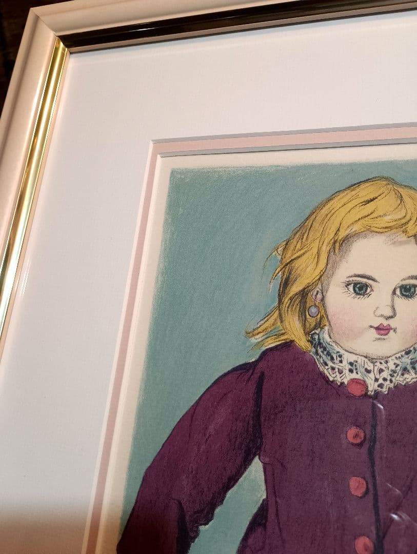 小松崎邦雄　リトグラフ　ドール　パール　ピンク　ミルキー　金髪　少女　直筆サイン