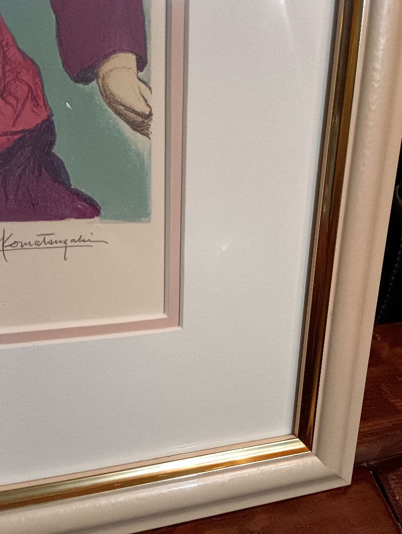 小松崎邦雄　リトグラフ　ドール　パール　ピンク　ミルキー　金髪　少女　直筆サイン