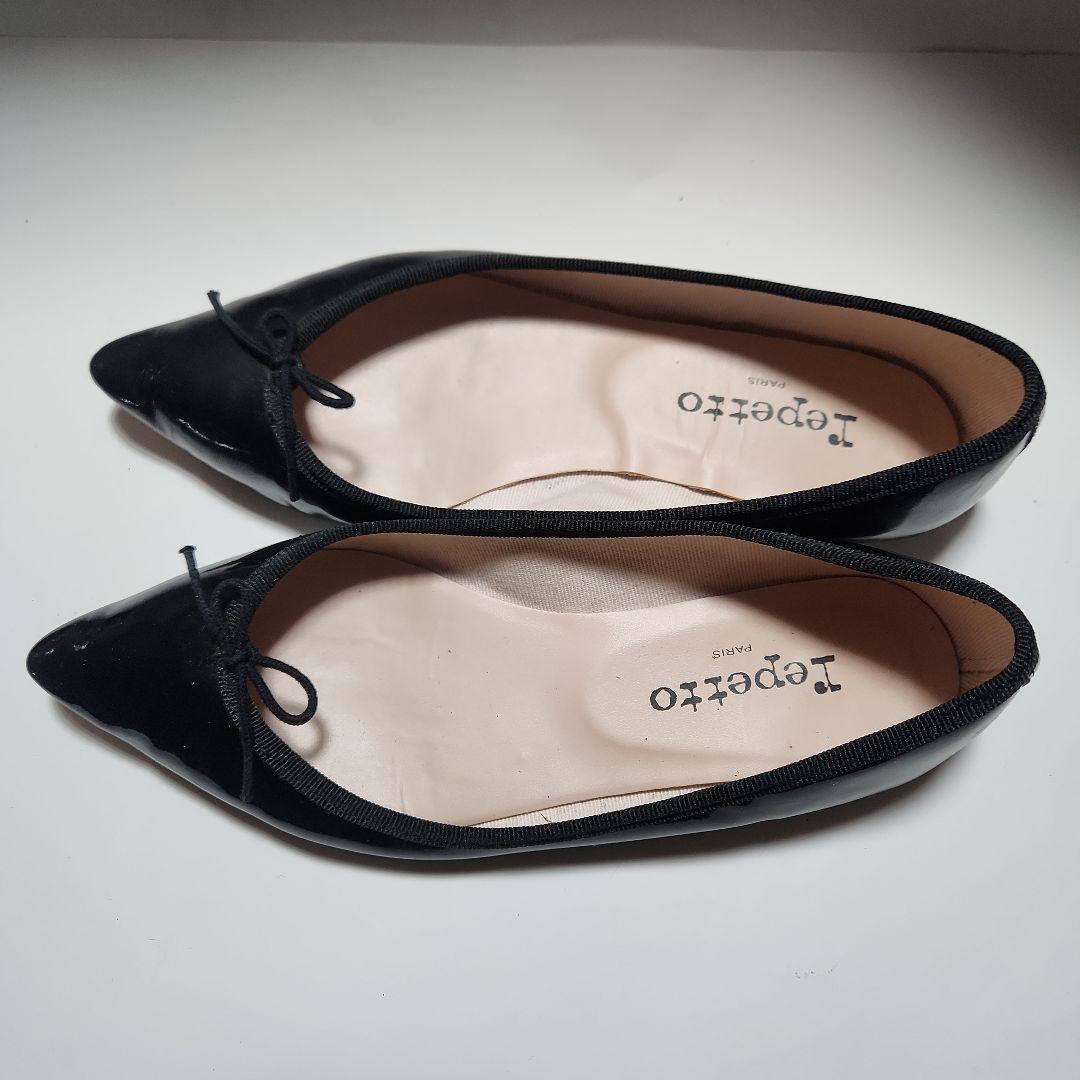 【定番】レペット repetto エナメル バレエシューズ 黒 36.5