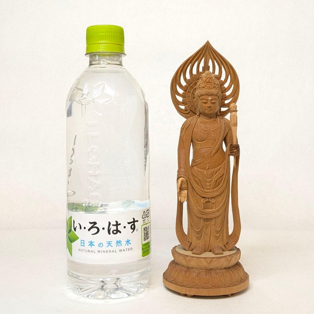 【フォロー割・新品】 聖観音菩薩　檜　総高さ約20.5㎝ 　聖観音　桧　観音