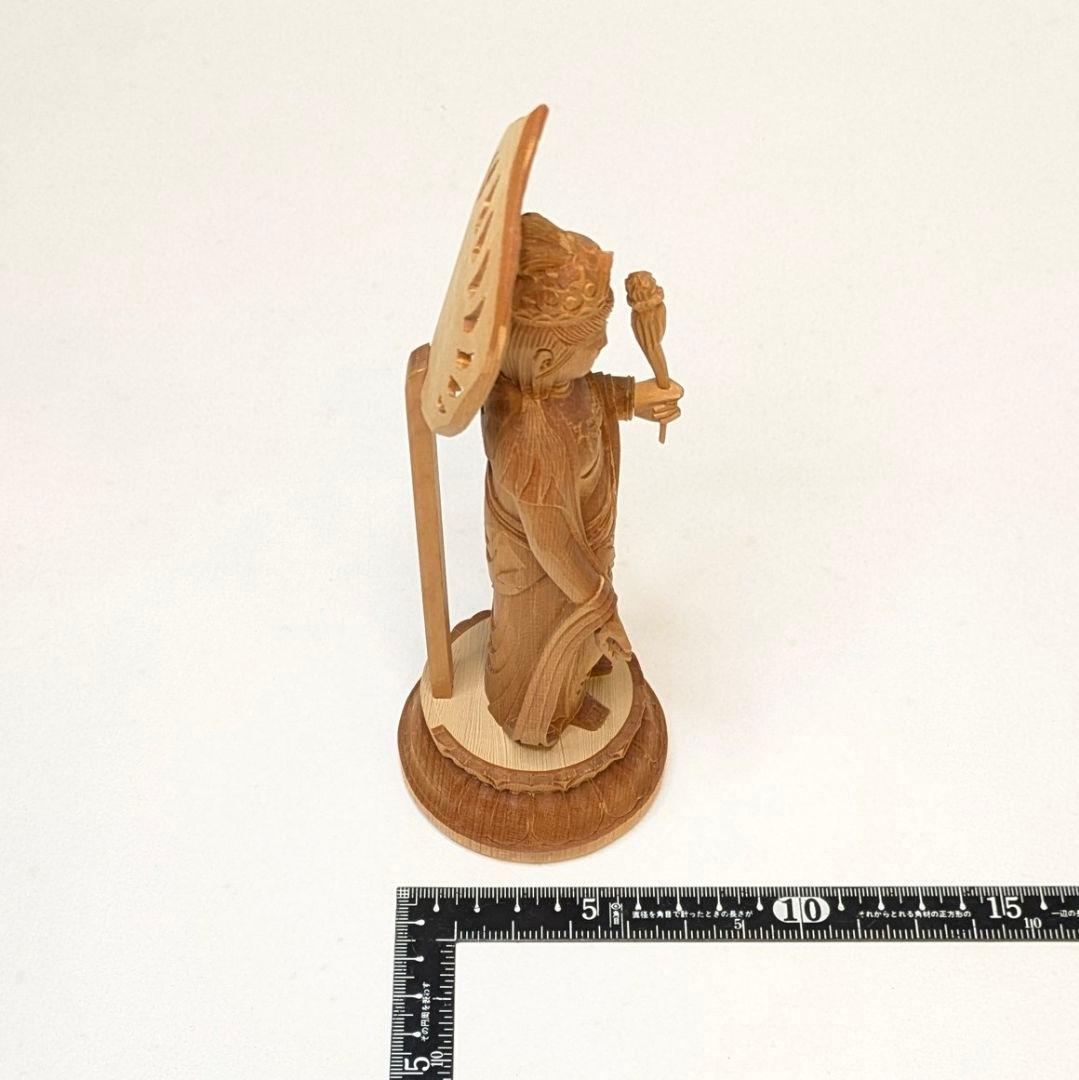 【フォロー割・新品】 聖観音菩薩　檜　総高さ約20.5㎝ 　聖観音　桧　観音