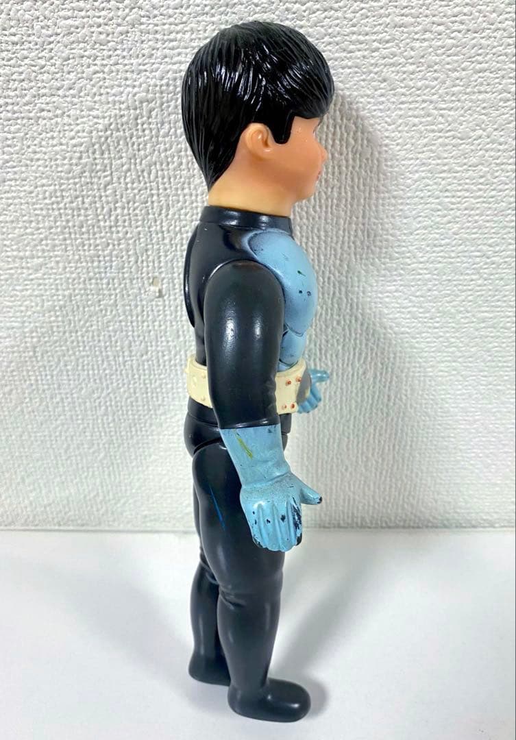 せ*ゃ様 当時物 ソフビ 旧バンダイ 仮面ライダー 水色マスク 面取れ