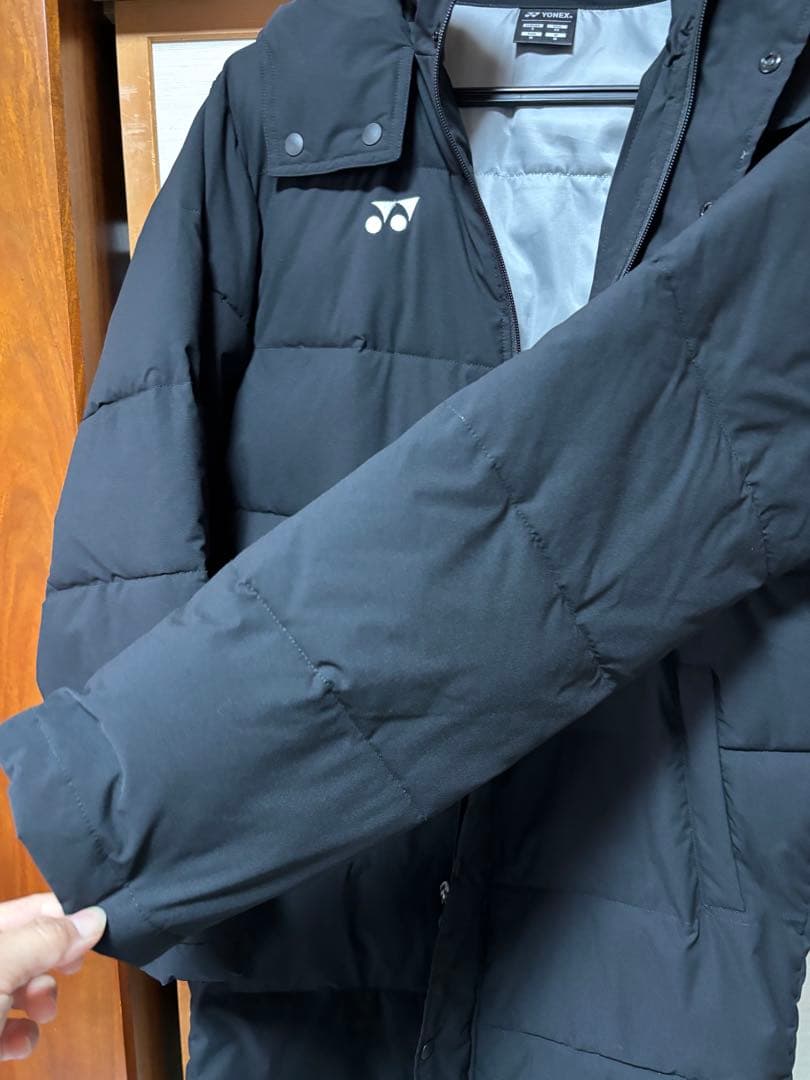 YONEX フード付きロングダウンコート ブラック Mサイズ