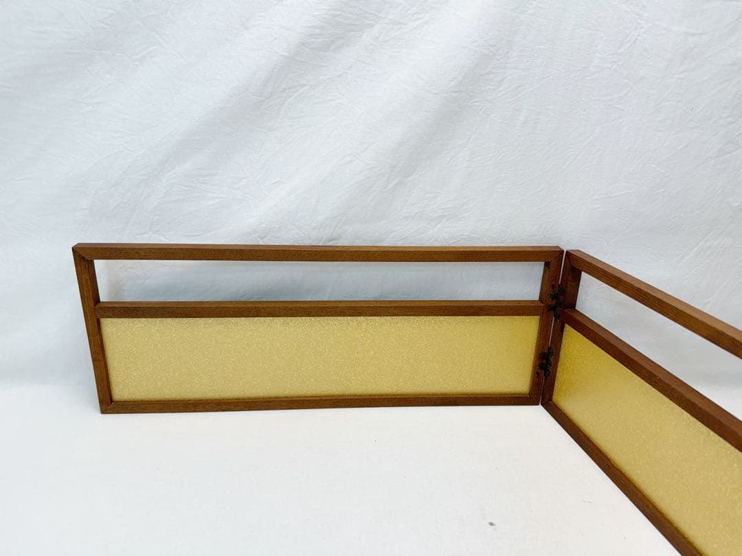 ほぼ未使用 茶道具 煎茶用 風炉先屏風 桑縁 金砂子 裏白 両面使い 紙箱