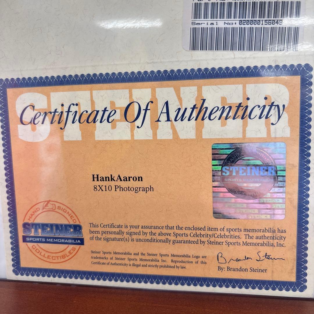 MLBハンク・アーロン サイン入り写真