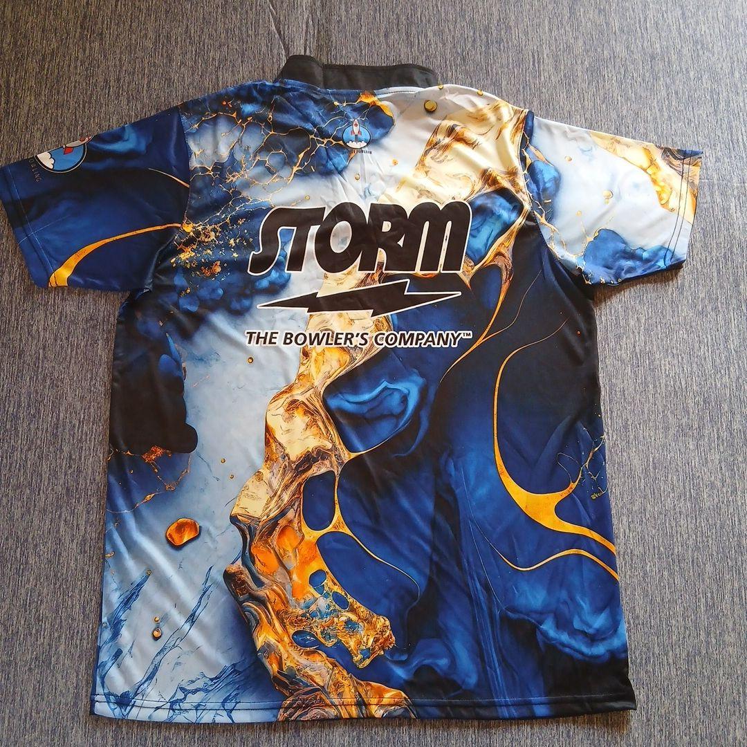 ✨新品✨ボウリングウェア　STORM　2XL　ブルー　マーブル　大きいサイズ