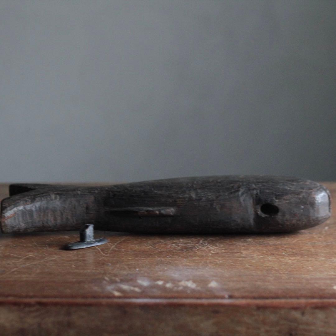 魚の 自在鉤 横木 古道具 アンティーク 日本の古道具 古道具 アンティーク