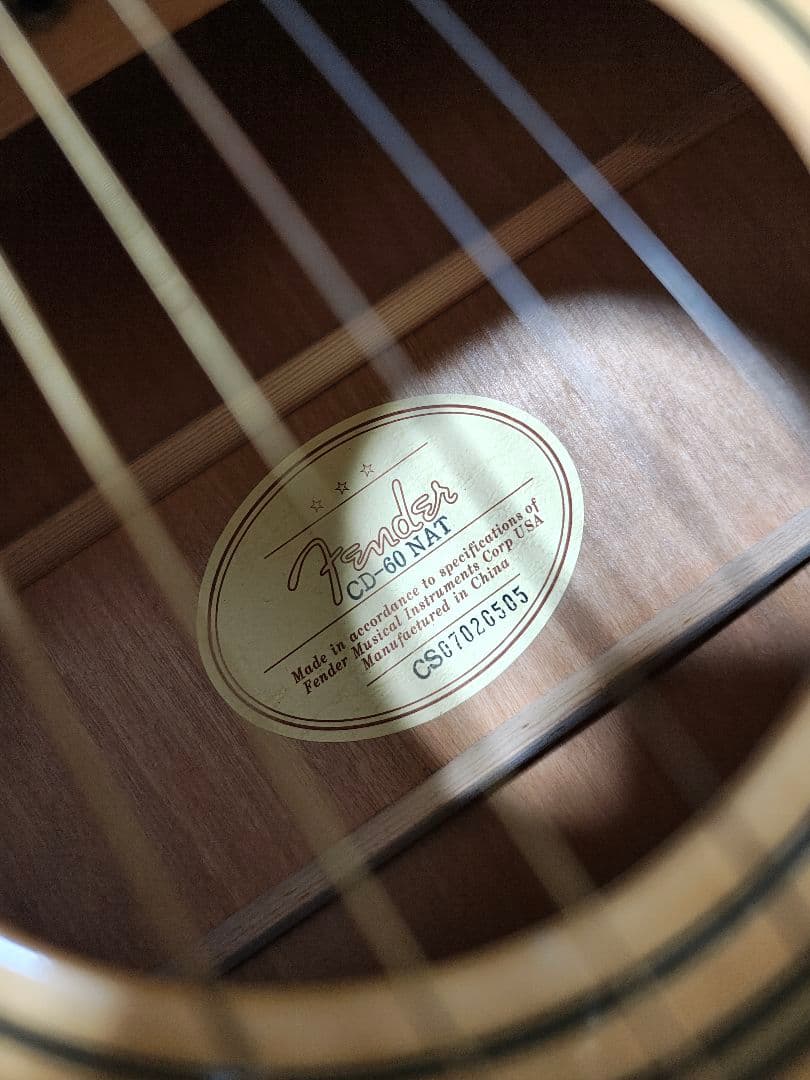 Fender CD-60 NAT単板トップ/美品