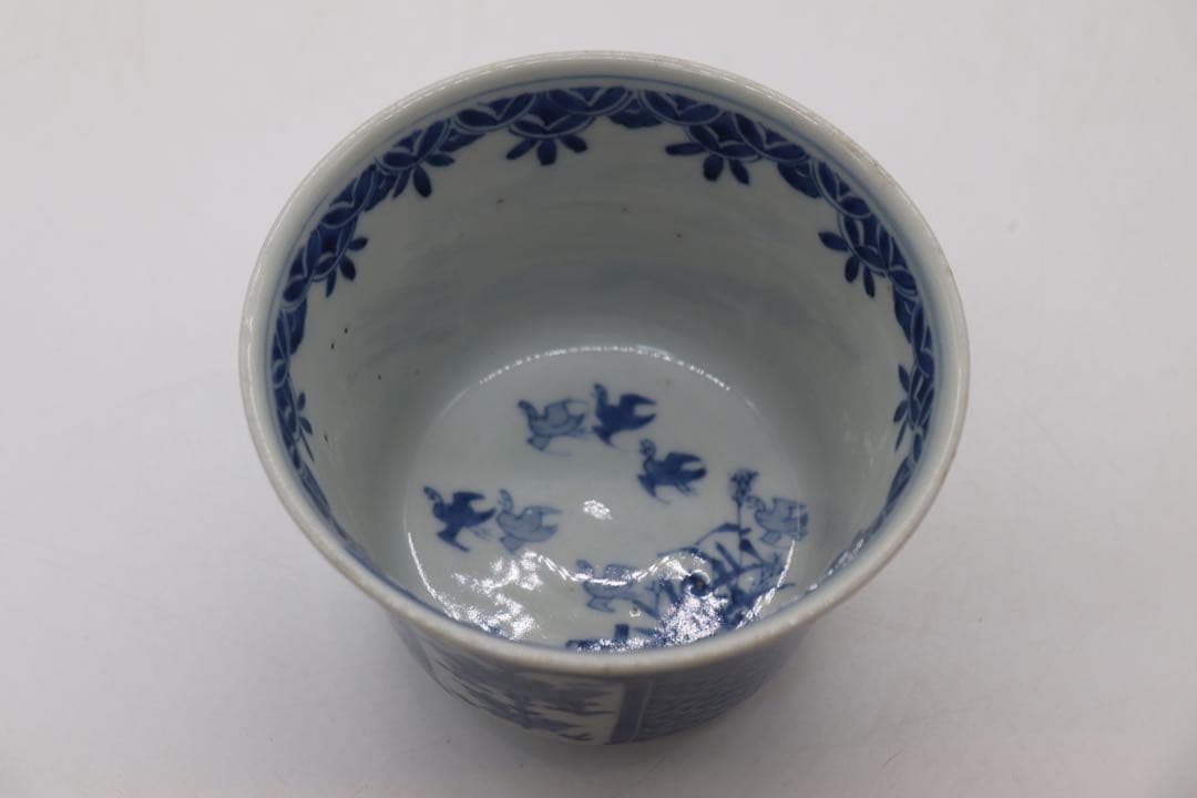 中国　染付菊紋鉢　送料込み0506