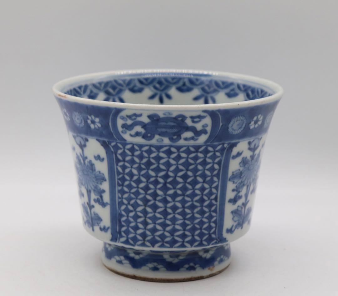 中国　染付菊紋鉢　送料込み0506