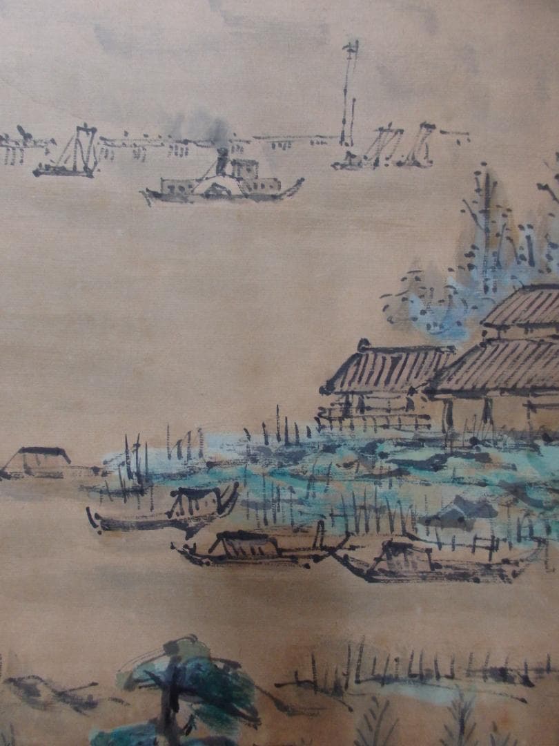 逸品 高橋五仙子『白山灘』明治大正昭和初期を描く新潟の風景画 直筆本物保証 扁額