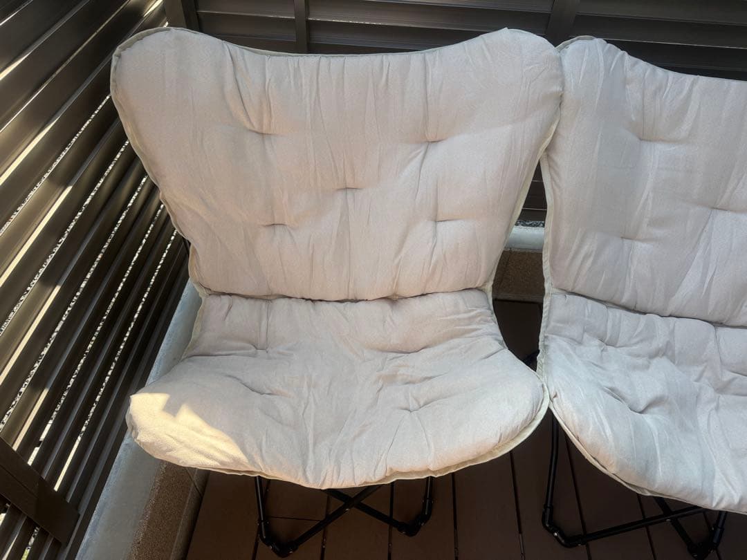 わん　ニトリ　折りたたみ式　バタフライチェア　2脚セット