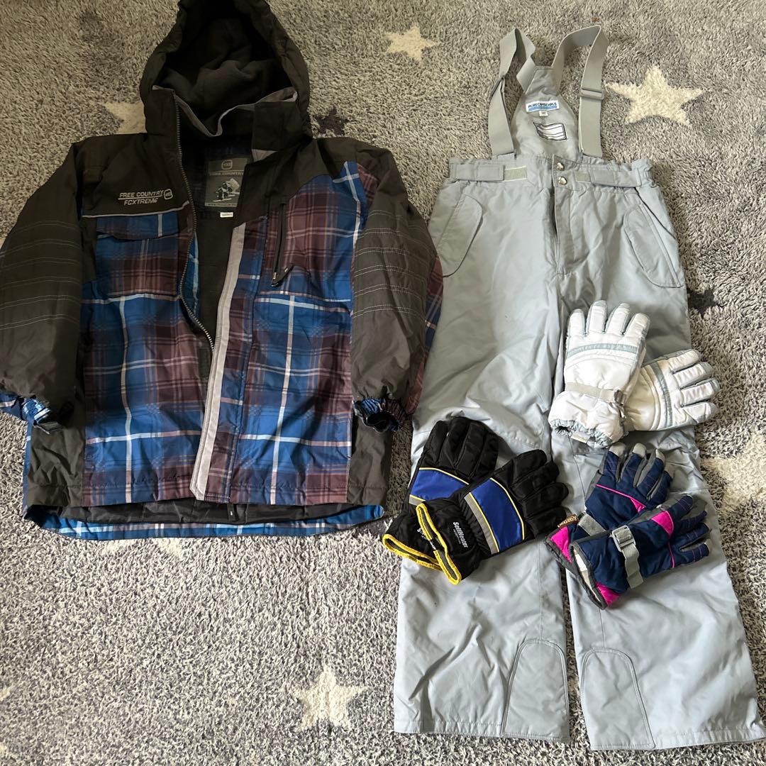 冬　子ども用　スキー　スノーボードウェアセット　手袋　3つ　おまけ　グローブ
