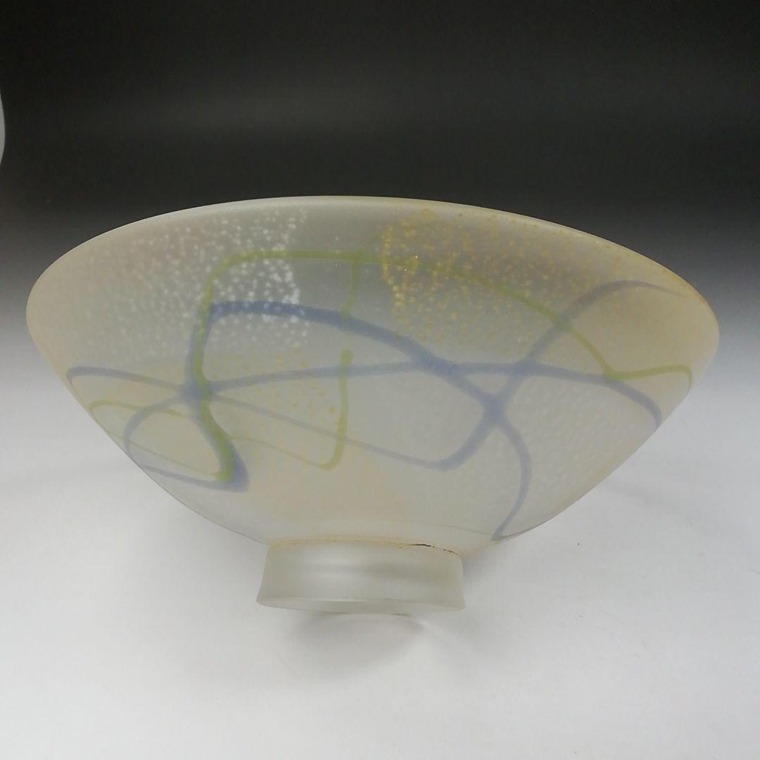 Ｔ５５６　茶碗　『ガラス茶碗』『上野良樹 作』　共箱　抹茶碗　茶道具